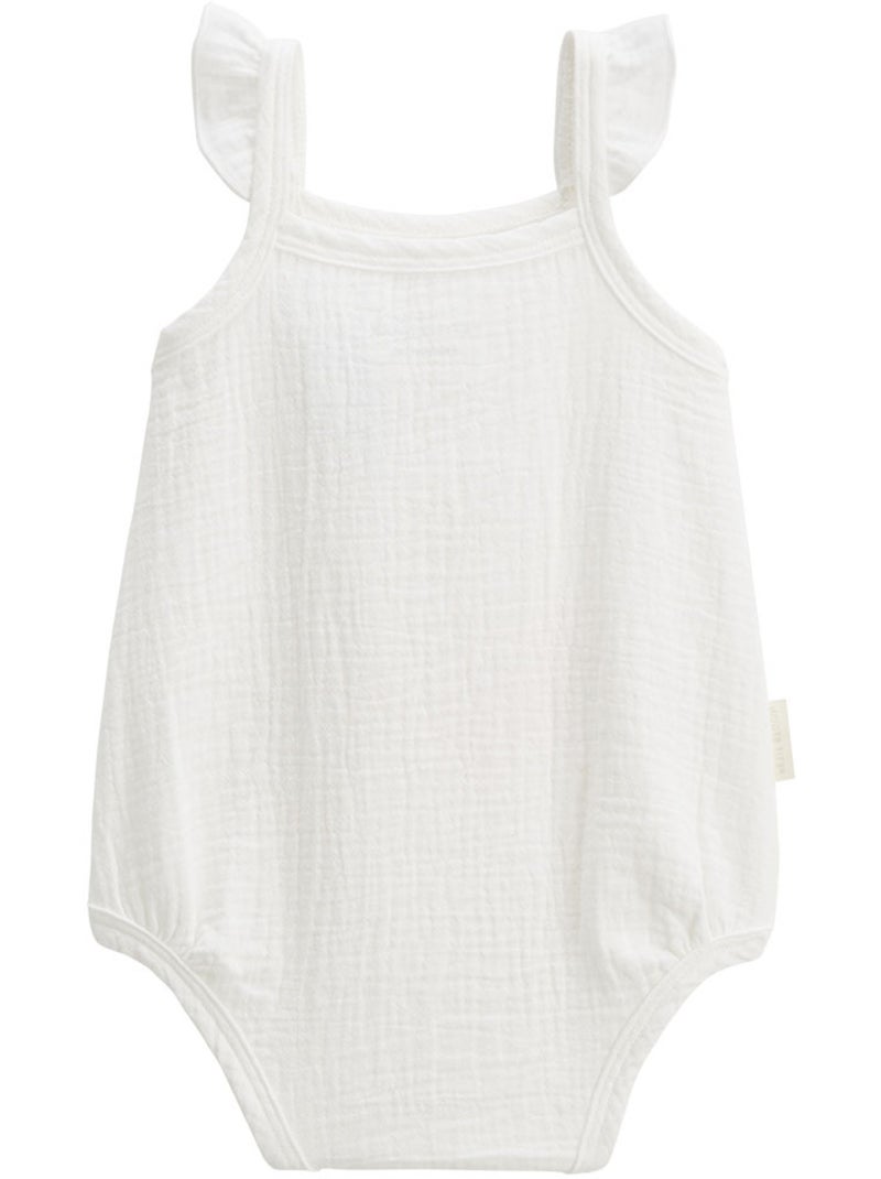 Lot de 2 barboteuses bloomer bébé en gaze de coton Praline Ecru - Kiabi