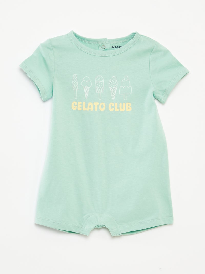 Lot de 2 barboteuses imprimées Vert/blanc - Kiabi