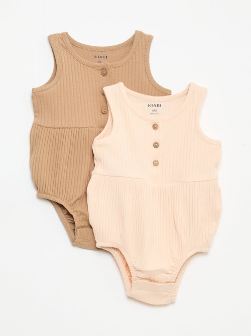 Lot de 2 barboteuses sans manches - Kiabi