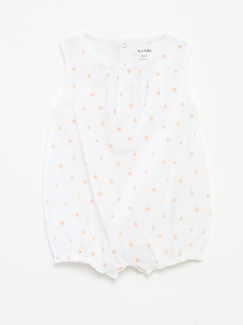 Lot de 2 barboteuses sans manches BLANC - Kiabi