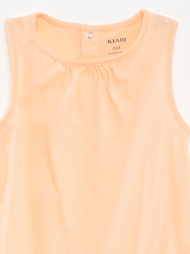 Lot de 2 barboteuses sans manches BLANC - Kiabi