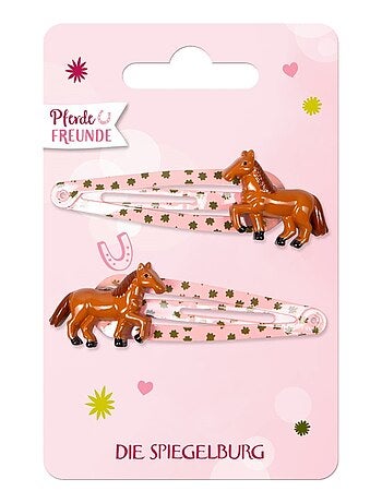 Lot de 2 Barrettes à cheveux avec motif de cheval