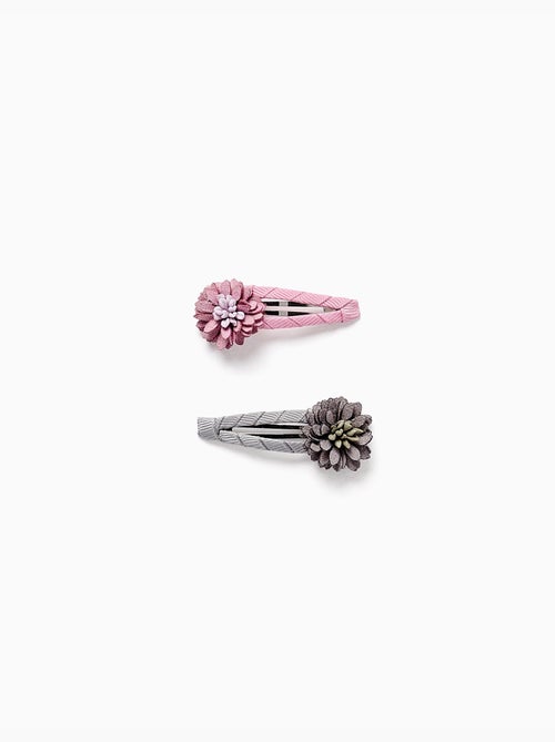 Lot de 2 barrettes avec application floral - Kiabi