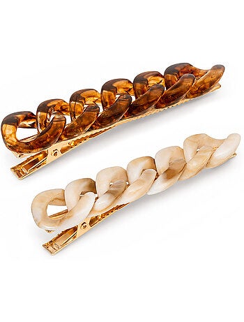 Lot de 2 barrettes cheveux à grands maillons