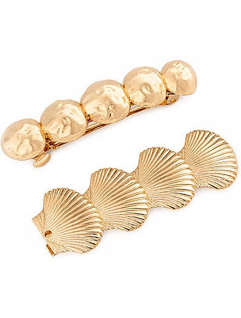 Lot de 2 barrettes cheveux motif coquillage