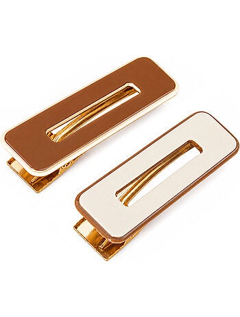 Lot de 2 barrettes cheveux rectangulaires minimalistes