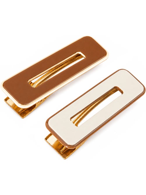 Lot de 2 barrettes cheveux rectangulaires minimalistes - Kiabi