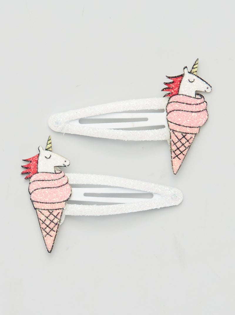 Lot de 2 barrettes 'Licornes' Multicolore - Kiabi