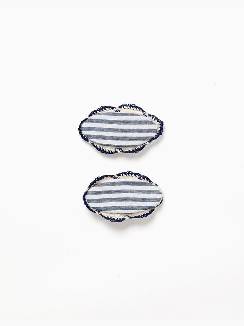 Lot de 2 barrettes ovales à rayures - Kiabi