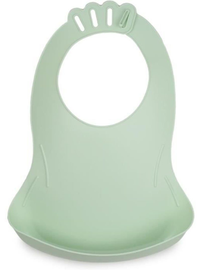 Lot de 2 bavoirs - thermobaby - bibou - vert céladon et gris charme - ajustables et étanches Gris - Kiabi