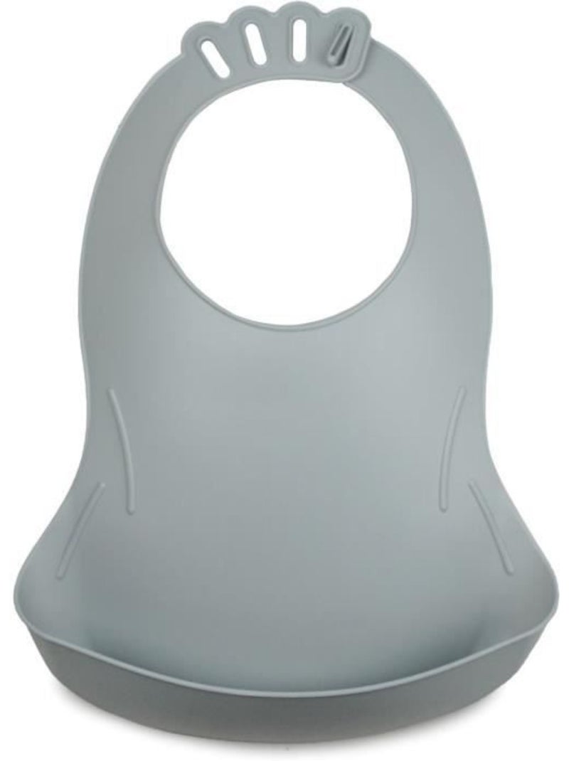 Lot de 2 bavoirs - thermobaby - bibou - vert céladon et gris charme - ajustables et étanches Gris - Kiabi