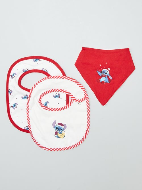 Lot de 2 bavoirs + 1 bavoir dit bandana pour Noël 'Disney' - Kiabi