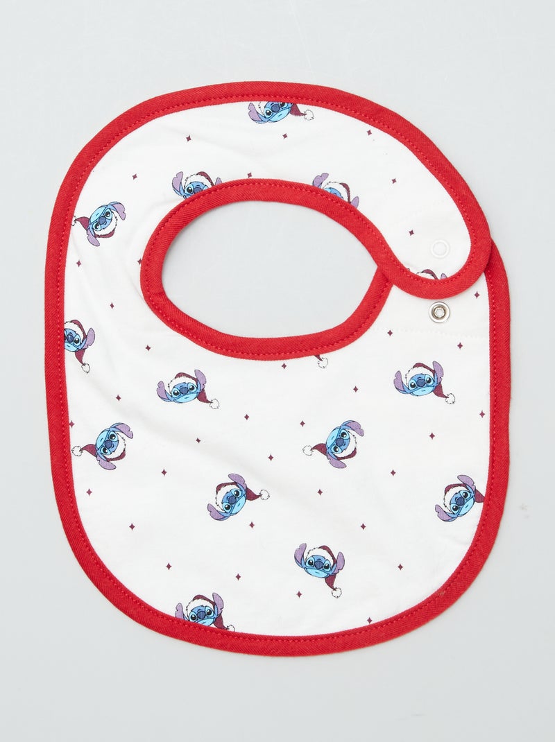 Lot de 2 bavoirs + 1 bavoir dit bandana pour Noël 'Disney' Blanc/rouge - Kiabi