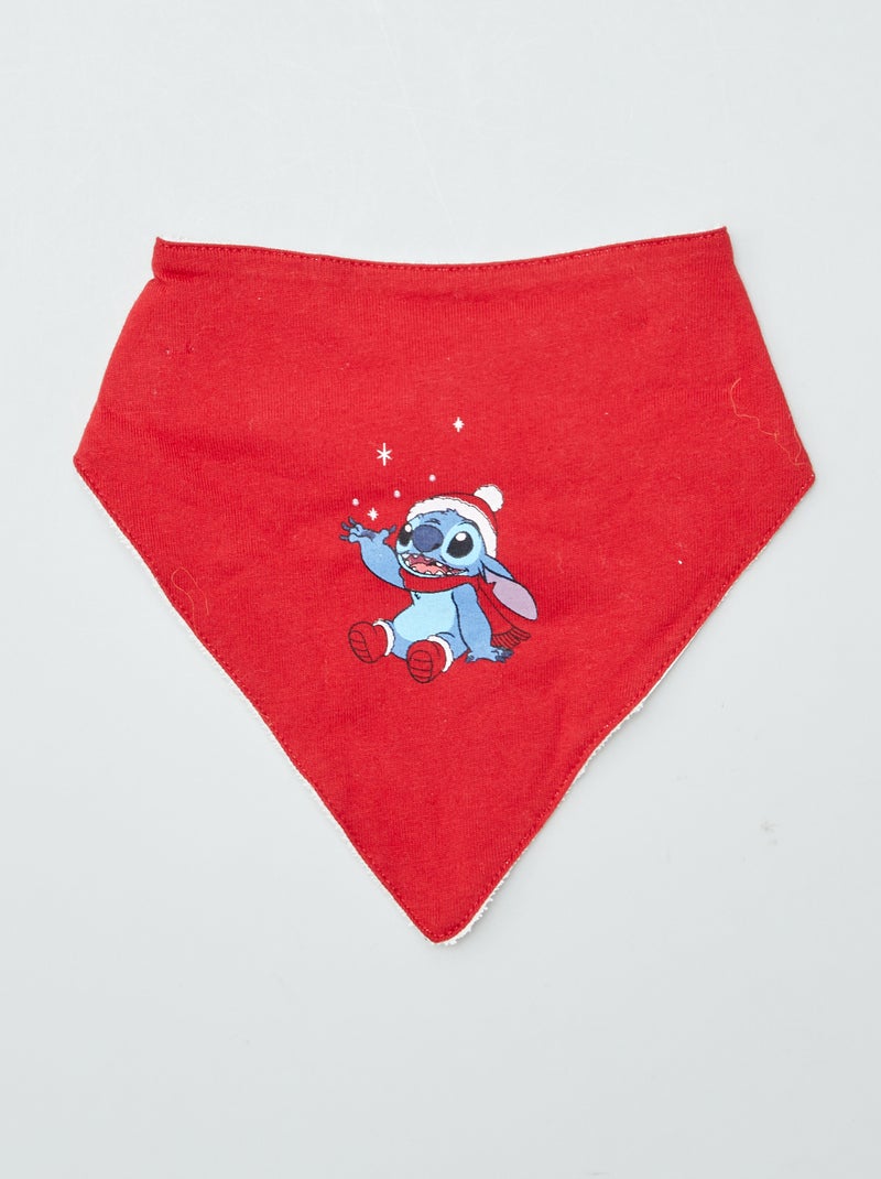 Lot de 2 bavoirs + 1 bavoir dit bandana pour Noël 'Disney' Blanc/rouge - Kiabi