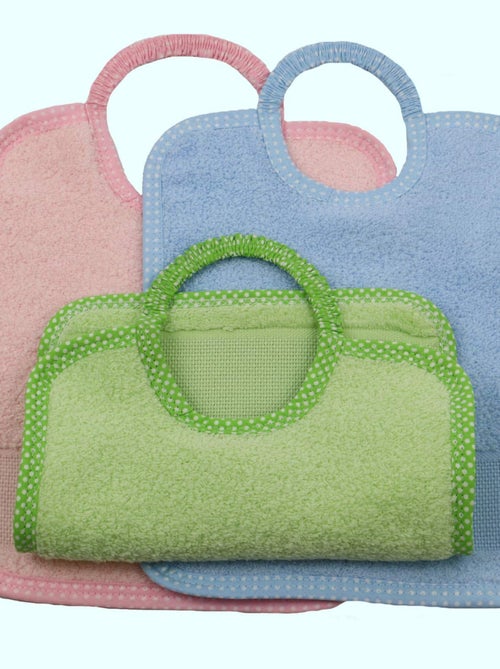 Lot de 2 bavoirs à broder avec toile aïda MAIDA - Kiabi