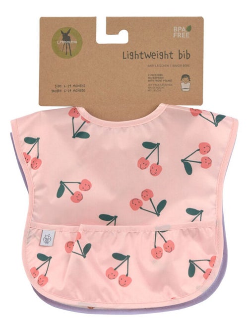 Lot de 2 bavoirs à poche Happy Fruits Cerise - Kiabi