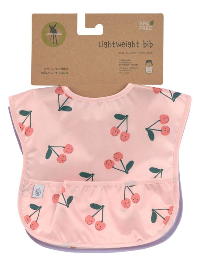 Lot de 2 bavoirs à poche Happy Fruits Cerise Multicolore - Kiabi
