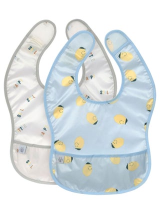 Lot de 2 bavoirs à poche Happy Fruits Citron