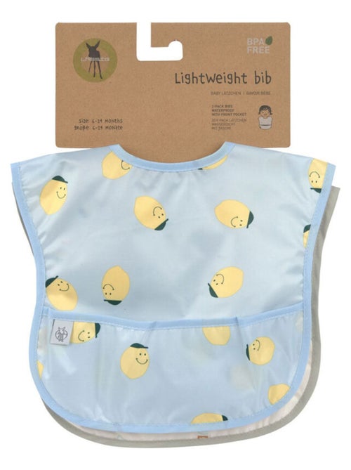 Lot de 2 bavoirs à poche Happy Fruits Citron - Kiabi
