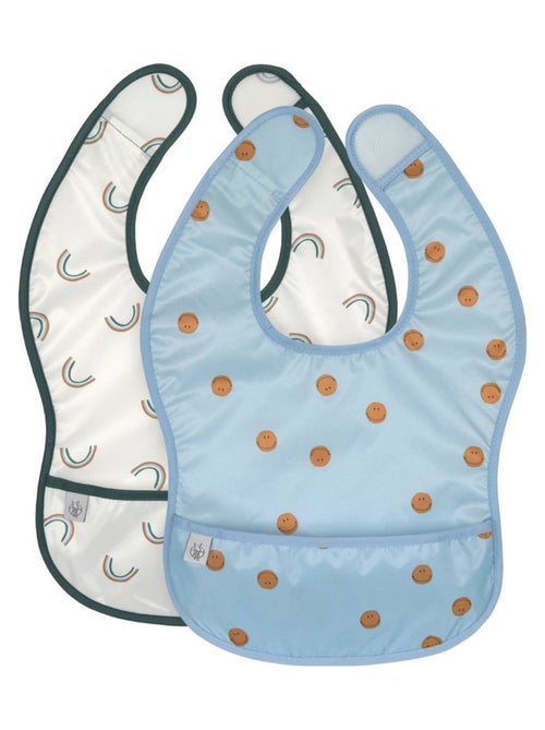 Lot de 2 bavoirs à poche Happy Rascals Smile - Kiabi