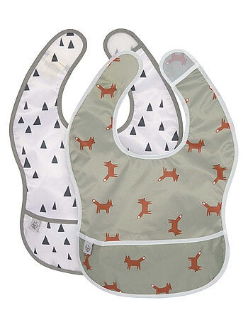 Lot de 2 bavoirs à poche Little Forest Renard