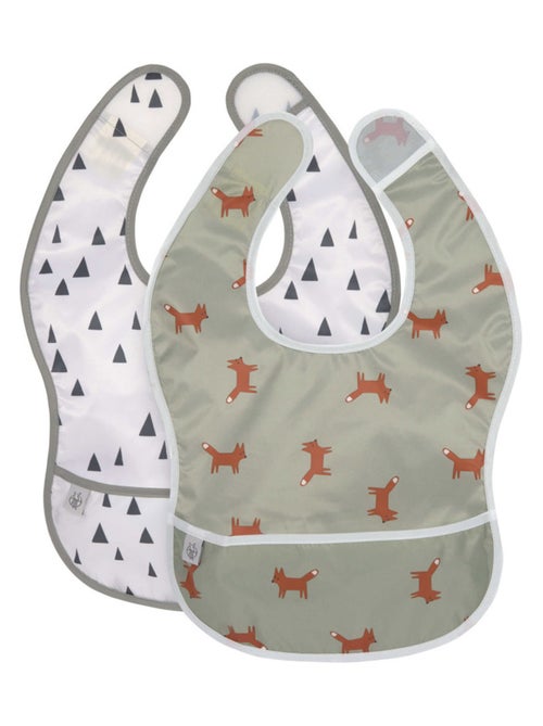 Lot de 2 bavoirs à poche Little Forest Renard - Kiabi