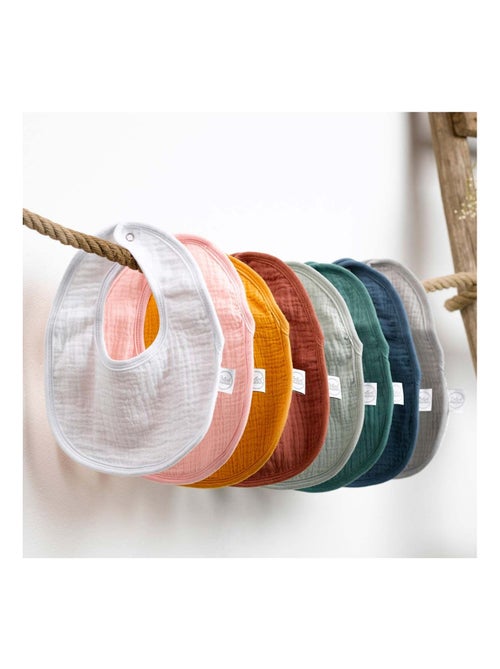 Lot de 2 bavoirs absorbants en gaze de coton - Kiabi