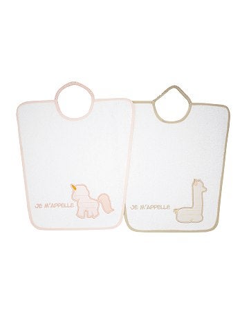 Lot de 2 bavoirs au col élastique