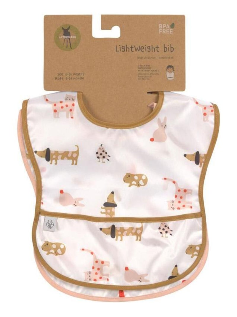 Lot de 2 bavoirs avec poche Little Mateys orange épicé Multicolore - Kiabi