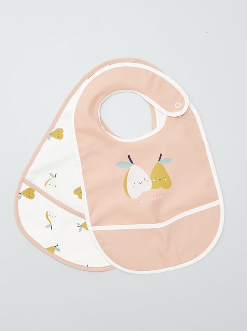 Lot de 2 bavoirs avec récupérateurs 'Baby Calin' - Kiabi