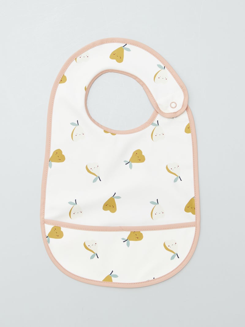 Lot de 2 bavoirs avec récupérateurs 'Baby Calin' Rose - Kiabi