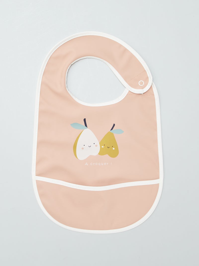 Lot de 2 bavoirs avec récupérateurs 'Baby Calin' Rose - Kiabi