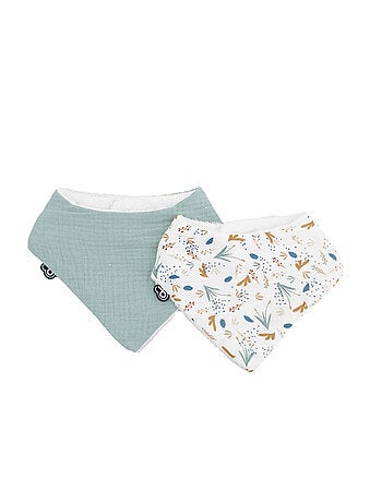 Lot de 2 bavoirs bandana bébé
