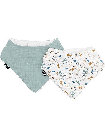Lot de 2 bavoirs bandana bébé