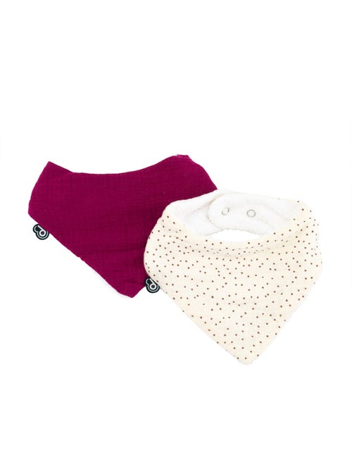 Lot de 2 bavoirs bandana bébé en mousseline - Kiabi Lot de 2 bavoirs bandana bébé en mousseline - Kiabi
