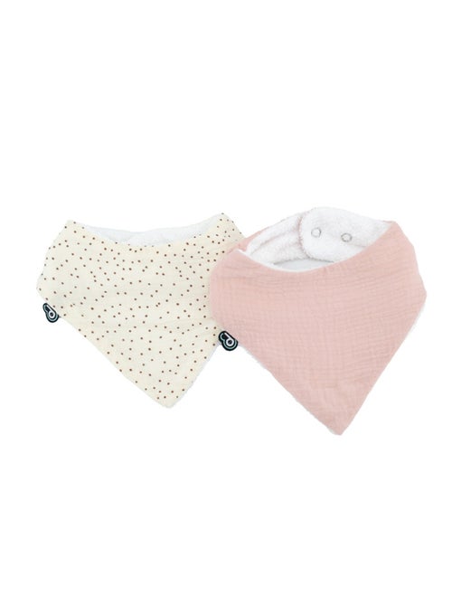 Lot de 2 bavoirs bandana bébé en mousseline - Kiabi Lot de 2 bavoirs bandana bébé en mousseline - Kiabi