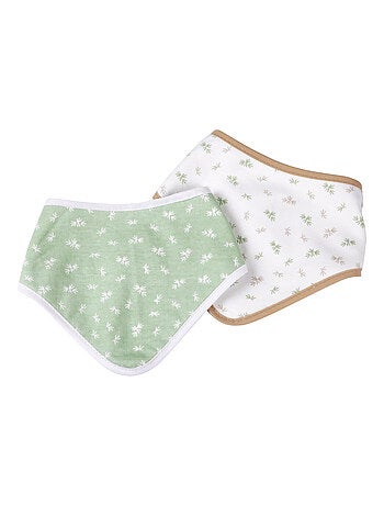 Lot de 2 bavoirs bandana en coton bio