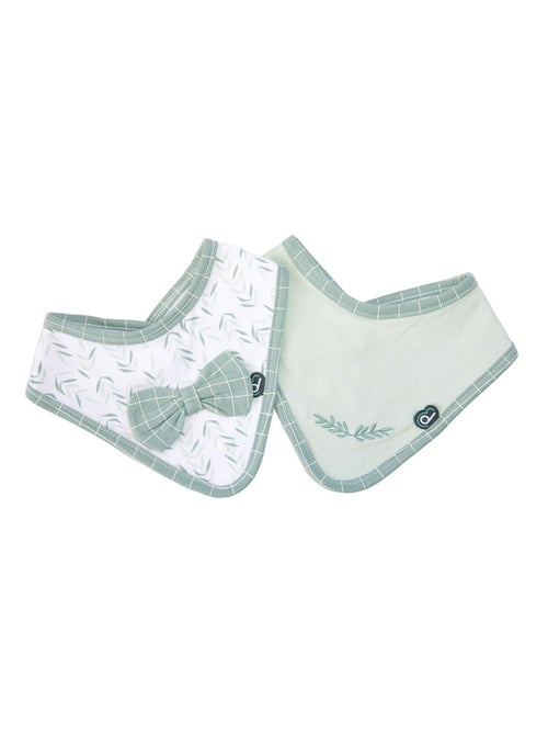 Lot de 2 bavoirs bandana esprit nature - Kiabi