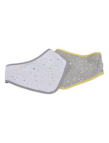 Lot de 2 bavoirs bandana étoiles