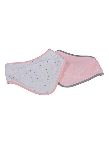 Lot de 2 bavoirs bandana étoiles