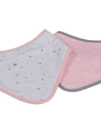 Lot de 2 bavoirs bandana étoiles