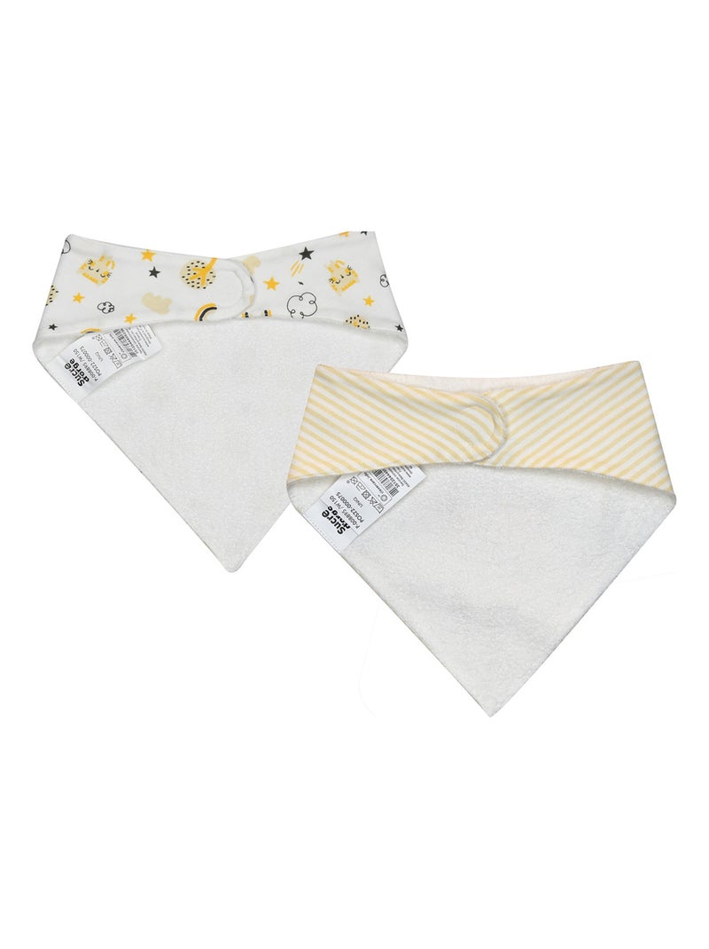 LOT DE 2 BAVOIRS BANDANA IBOLI MAILLE Beige - Kiabi