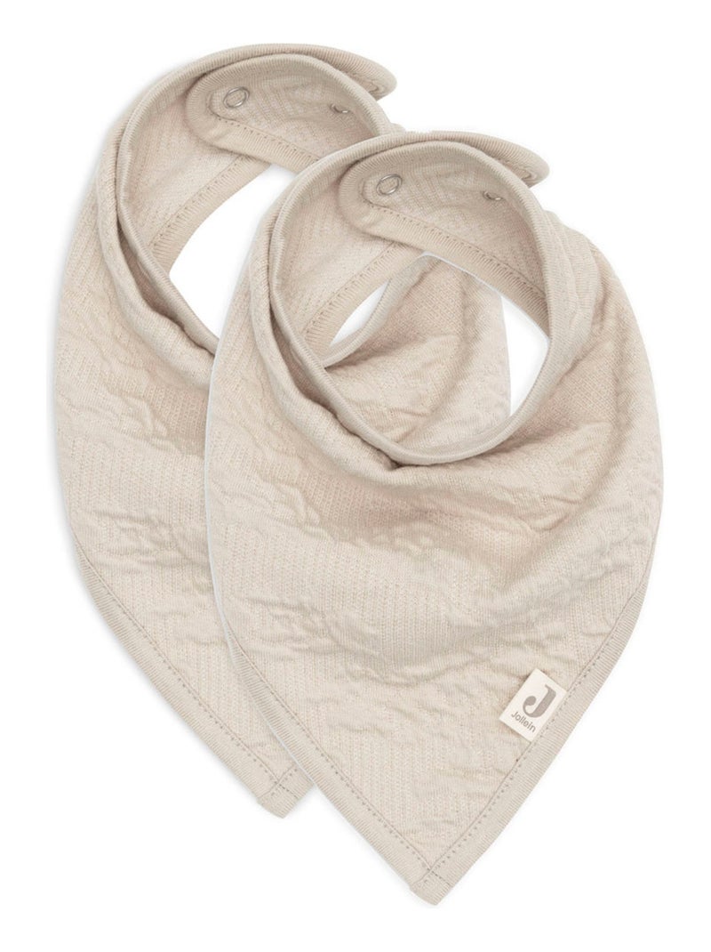 Lot de 2 bavoirs bandana Soft Waves Nougat Beige - Kiabi