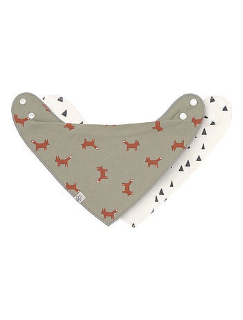 Lot de 2 bavoirs Bandanas 0-24 mois Little Forest Renard