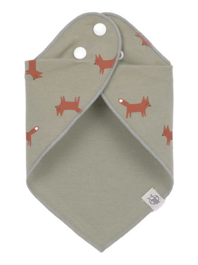 Lot de 2 bavoirs Bandanas 0-24 mois Little Forest Renard Vert - Kiabi