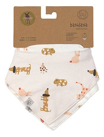 Lot de 2 Bavoirs Bandanas 0-24 mois Little Mateys Orange Epicée