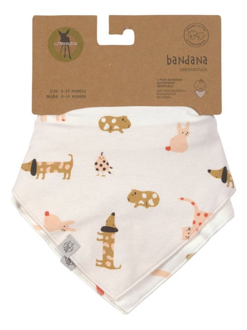 Lot de 2 Bavoirs Bandanas 0-24 mois Little Mateys Orange Epicée - Kiabi