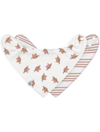 Lot de 2 Bavoirs Bandanas 0-24 mois Tiny Team Chat