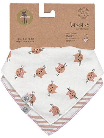 Lot de 2 Bavoirs Bandanas 0-24 mois Tiny Team Chat