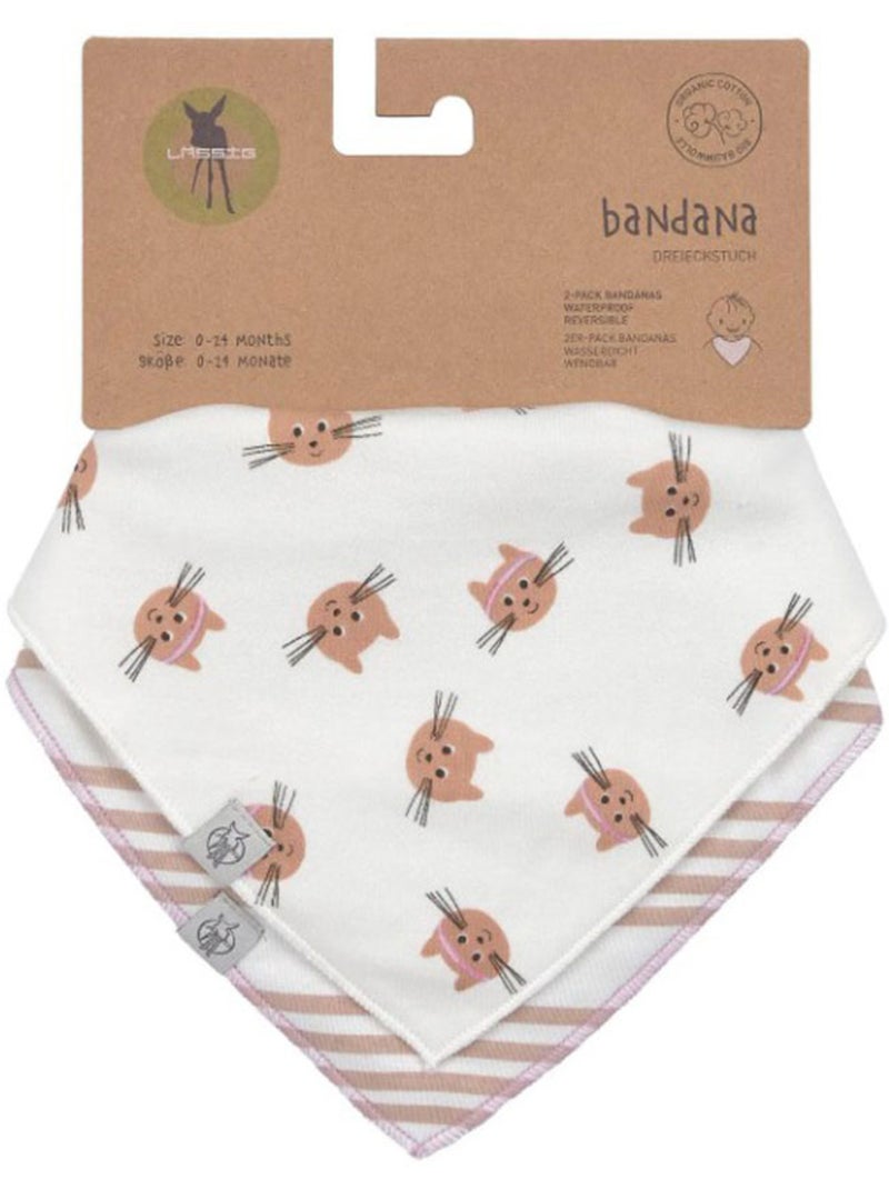Lot de 2 Bavoirs Bandanas 0-24 mois Tiny Team Chat Multicolore - Kiabi